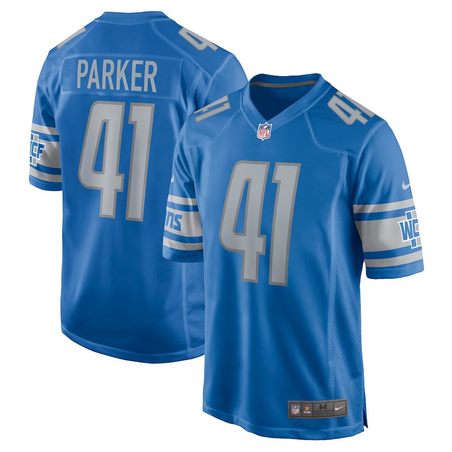 Men Detroit Lions #41 AJ Parker Nike Blue Game NFL Jersey